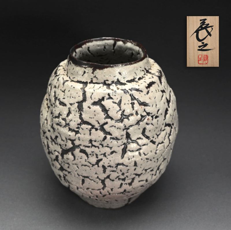 White glaze Vase ー木村 展之 "梅華皮 壺"