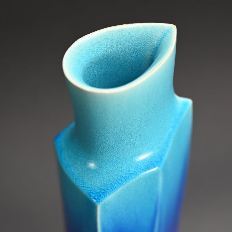 Contemporary Hekiyu Vase ー木村 芳郎 "碧釉 倭飾器"