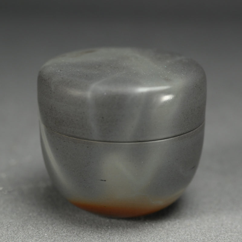 Rare! Ao-Bizen Natsume Tea Container ー岸本 明彦 "備前 棗"