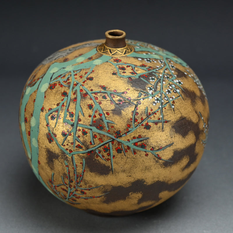 Kutani Vase ー高 明 "九谷焼 花瓶 "