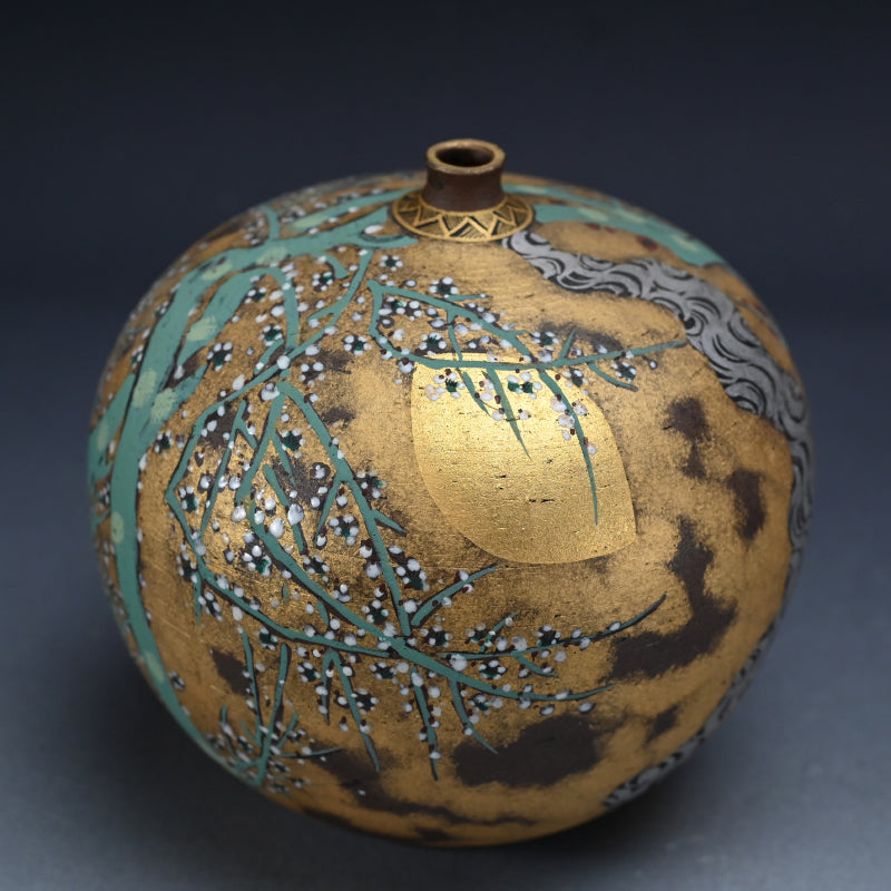 Kutani Vase ー高 明 "九谷焼 花瓶 "