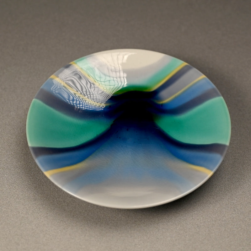 Tokuda Junko Kutani Plate ー四代 徳田 八十吉 (順子) "太古の富士"