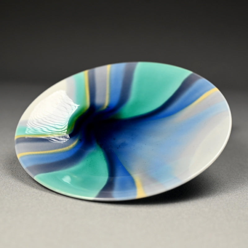 Tokuda Junko Kutani Plate ー四代 徳田 八十吉 (順子) "太古の富士"