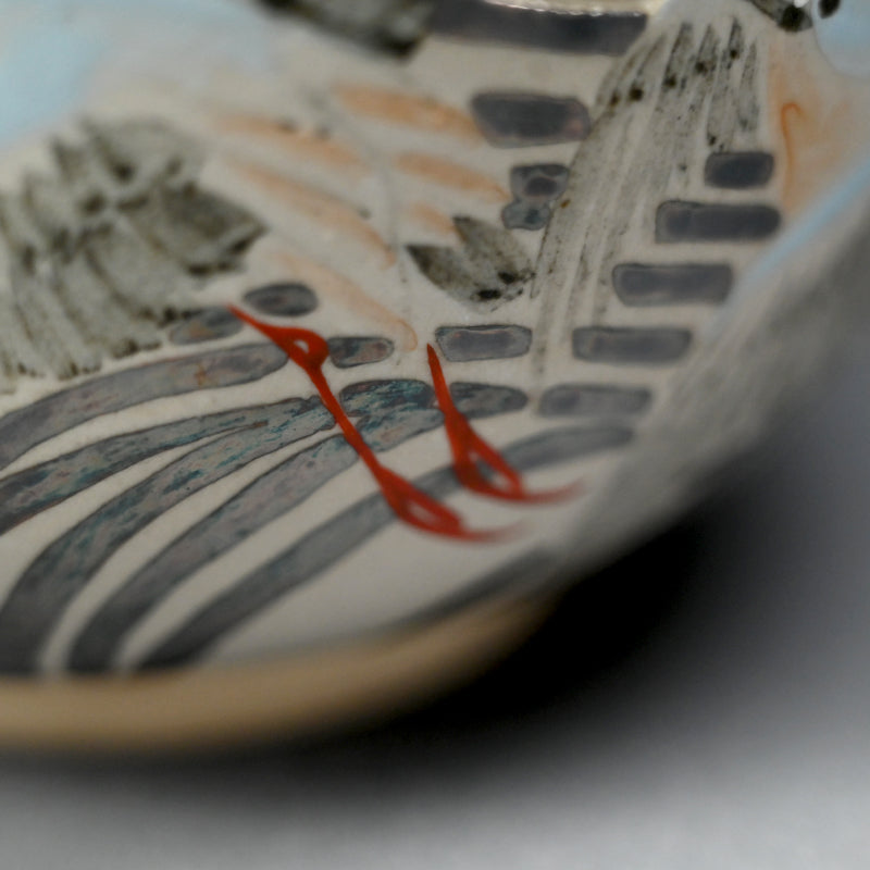 Bowl Pierced with Silver Waves & Plovers