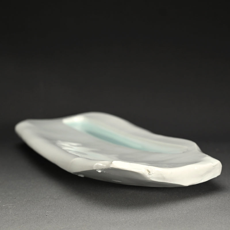 Celadon Slab Plate ー加藤 委 "溜る青"