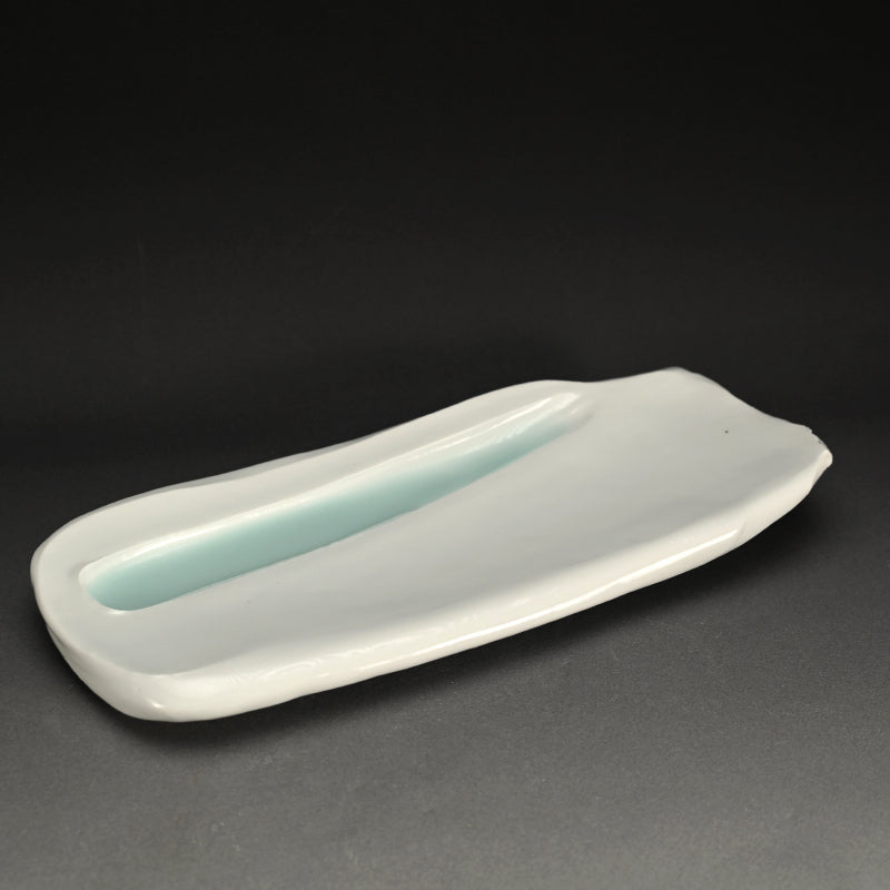 Celadon Slab Plate ー加藤 委 "溜る青"