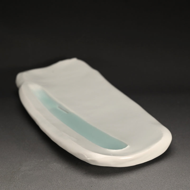 Celadon Slab Plate ー加藤 委 "溜る青"