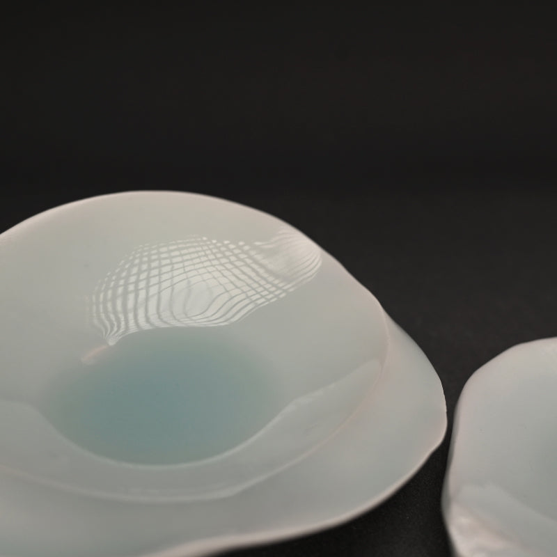 Pair Seihakuji porcelain plates, Shizuku