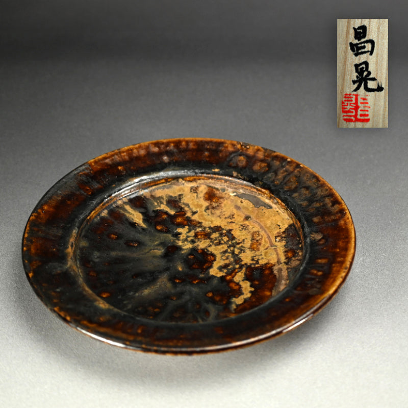 Rim Plate from Rakutogama ー楽久登窯 西村 昌光 "鉄釉八.五寸 リム皿"