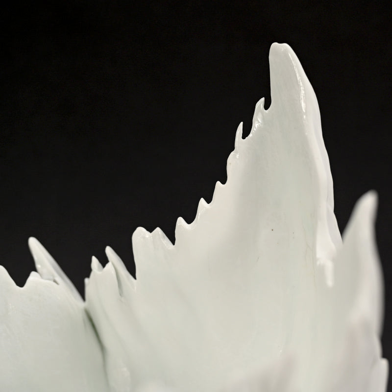 Contemporary Hakuji Porcelain Basin ー徳丸 鏡子 "白磁火焔紋 碗"