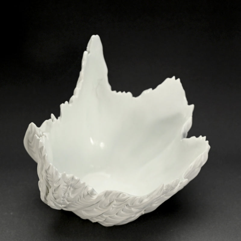 Contemporary Hakuji Porcelain Basin ー徳丸 鏡子 "白磁火焔紋 碗"