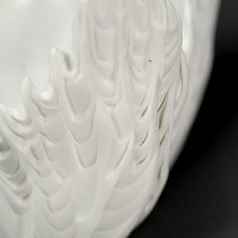 Contemporary Hakuji Porcelain Basin ー徳丸 鏡子 "白磁火焔紋 碗"