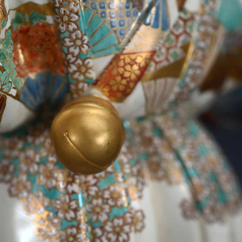 Museum Published Set of 3 Ceramic Okimono ー初代 諏訪蘇山 ”色絵金彩踊置物”