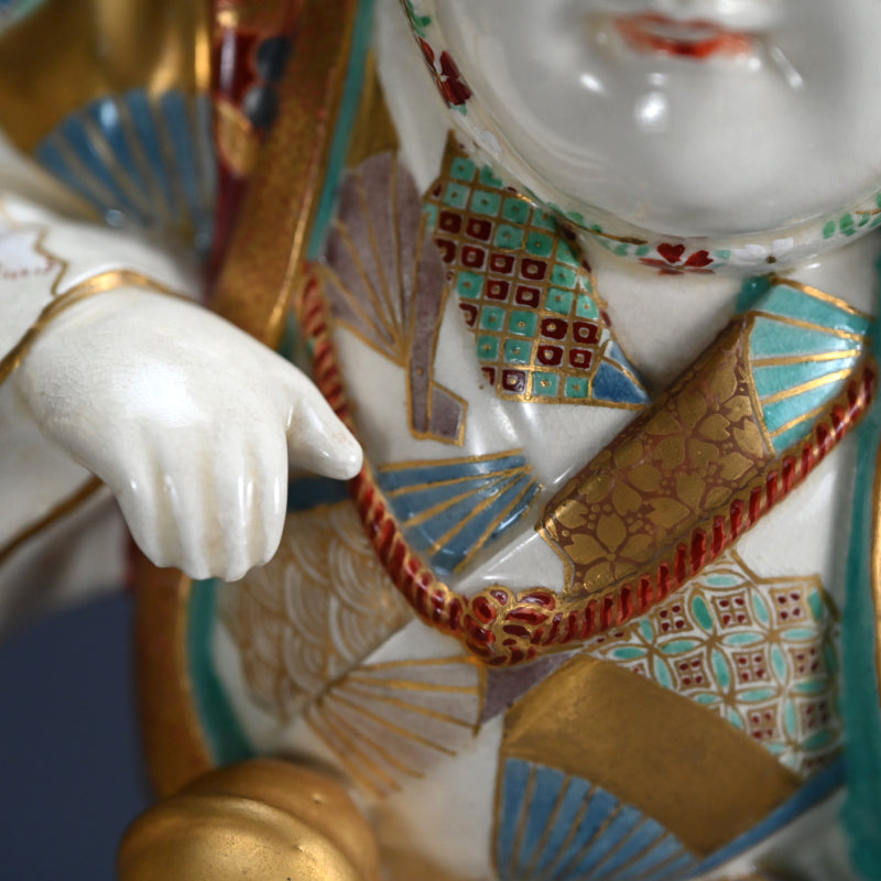 Museum Published Set of 3 Ceramic Okimono ー初代 諏訪蘇山 ”色絵金彩踊置物”