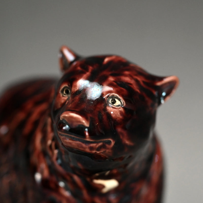 Antique Japanese Kutani Porcelain Bear Okimono, Shosuke
