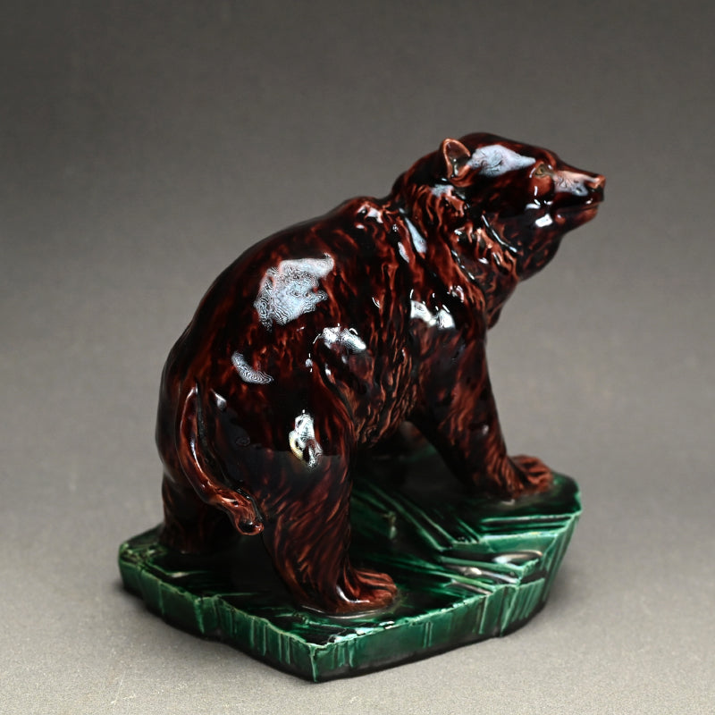 Antique Japanese Kutani Porcelain Bear Okimono, Shosuke