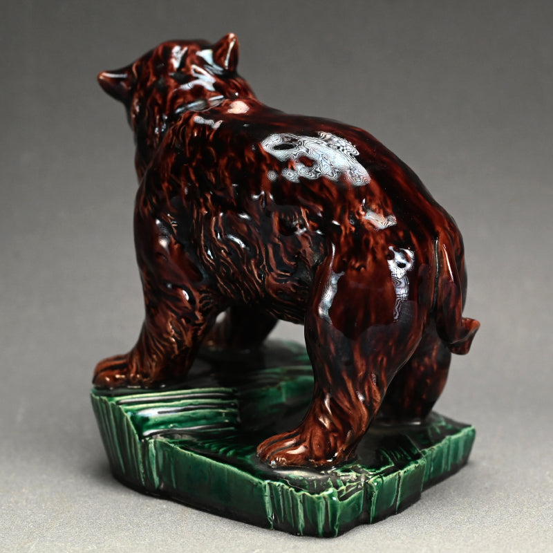 Antique Japanese Kutani Porcelain Bear Okimono, Shosuke