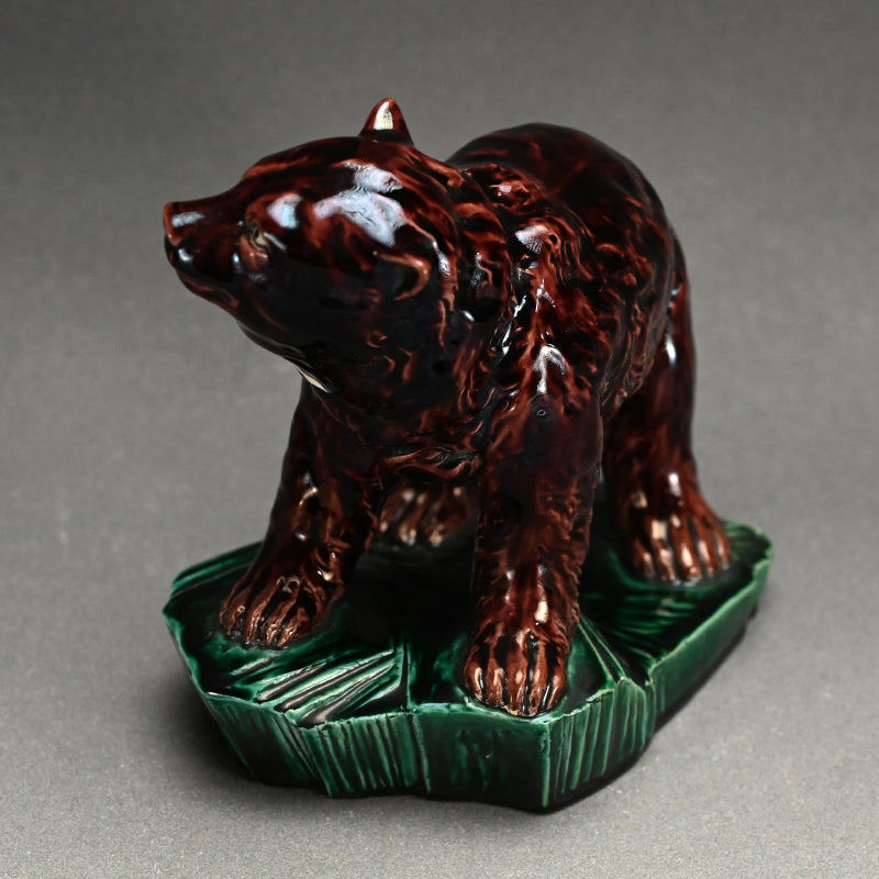 Antique Japanese Kutani Porcelain Bear Okimono, Shosuke