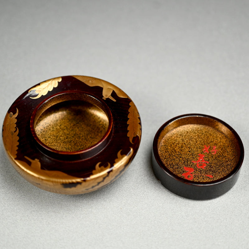 Antique Japanese Lacquered Maki-e Phoenix Kogo ー鳳凰蒔絵 伽藍香合
