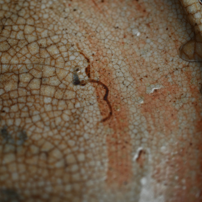 Antique Japanese Shino plate w/ Kintsugi Gold Repair