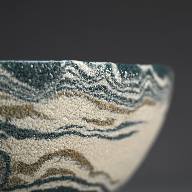 Neriage Chawan Tea Bowl ー松井 康成 "練上嘯裂文茶盌"