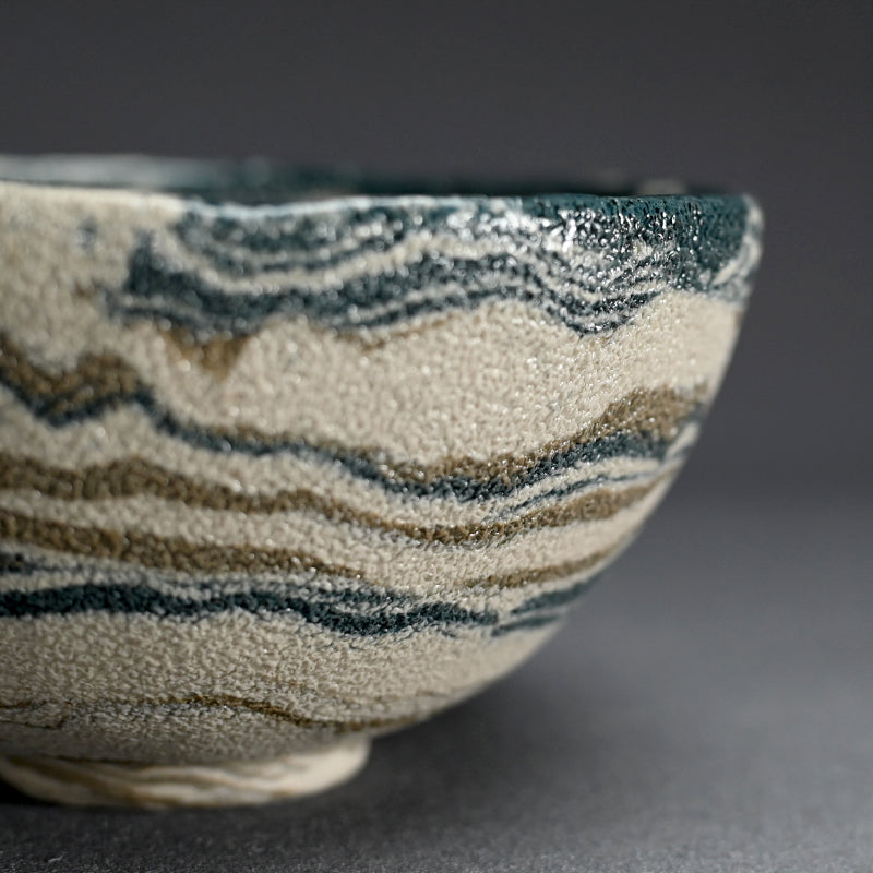 Neriage Chawan Tea Bowl ー松井 康成 "練上嘯裂文茶盌"