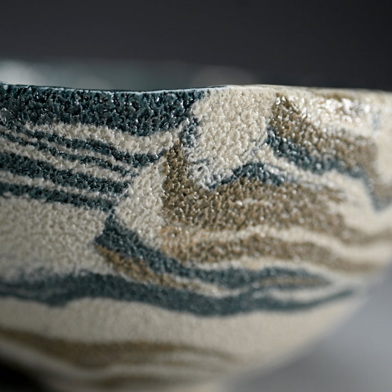 Neriage Chawan Tea Bowl ー松井 康成 "練上嘯裂文茶盌"