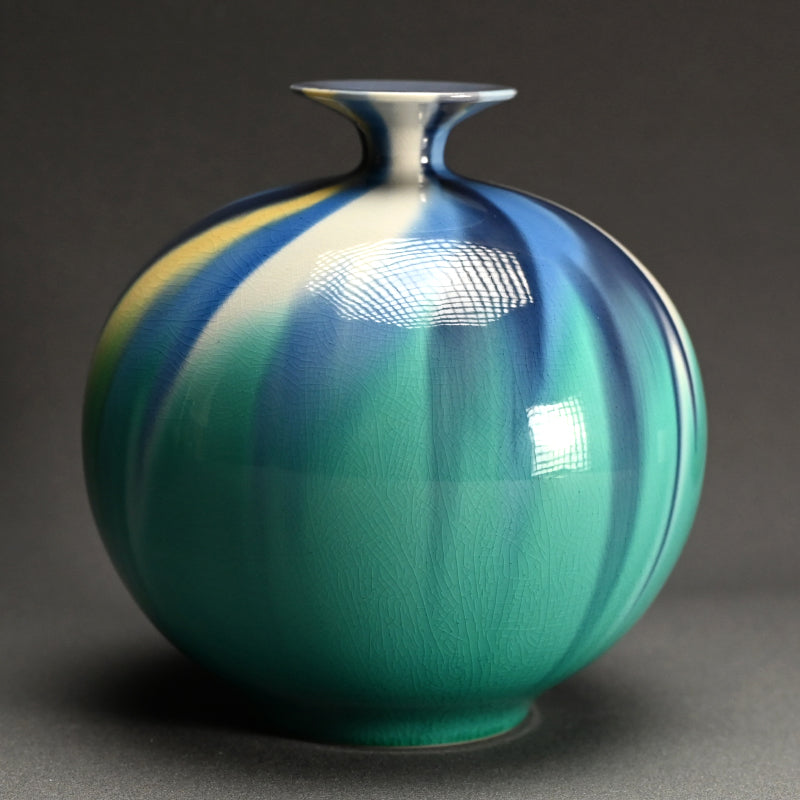 Saiyu sansai Tsubo Saiko ー徳田 八十吉 "彩釉三彩壺 彩光"