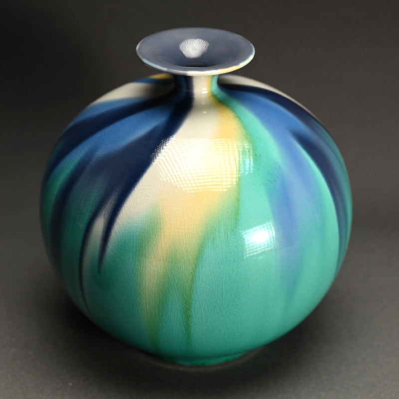 Saiyu sansai Tsubo Saiko ー徳田 八十吉 "彩釉三彩壺 彩光"