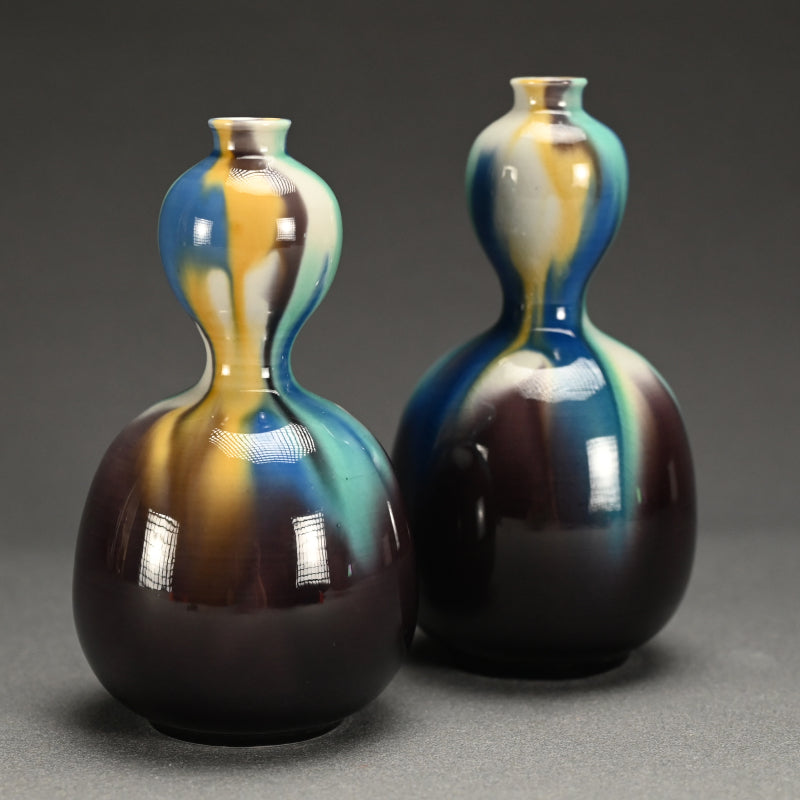 Porcelain Tokkuri Set ー"彩釉徳利 三代 徳田八十吉, 正彦"