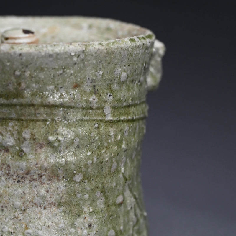 Ash Glazed Mizusashi ー辻村 史郎 "自然釉耳付水指"
