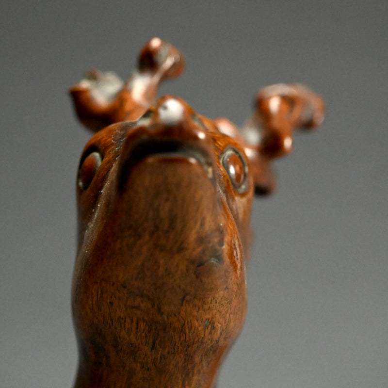 Antique Japanese Burl-Wood Deer Sculpture