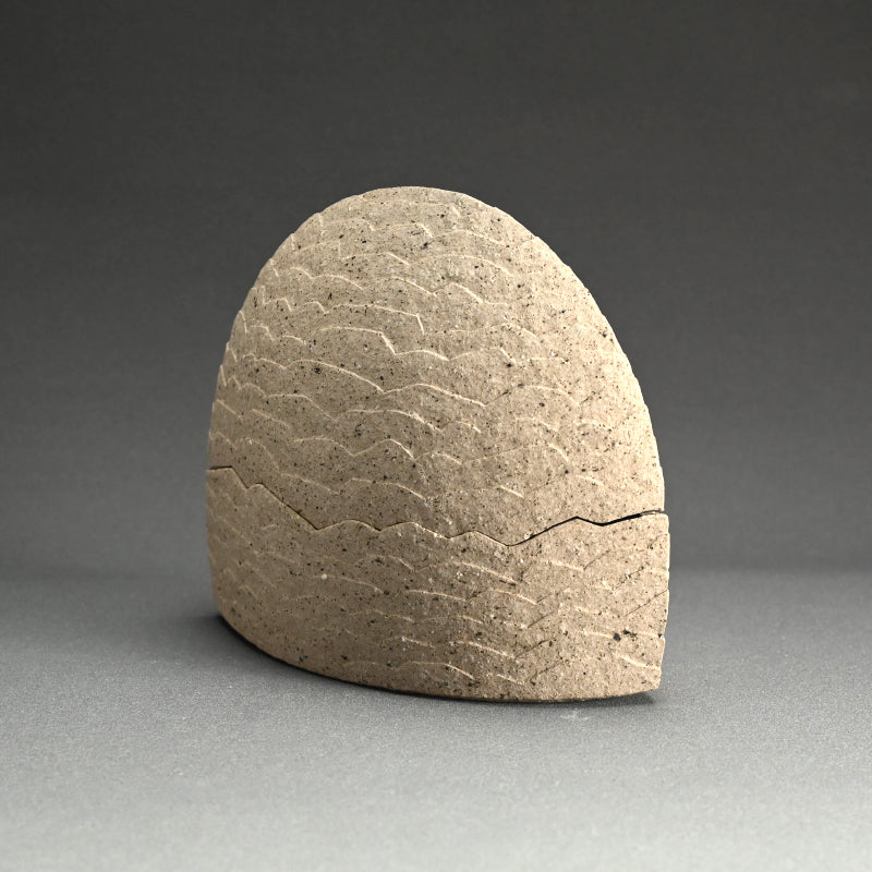Covered Ceramic Box ー佐藤 和彦 “風化瓷彫文盦子”