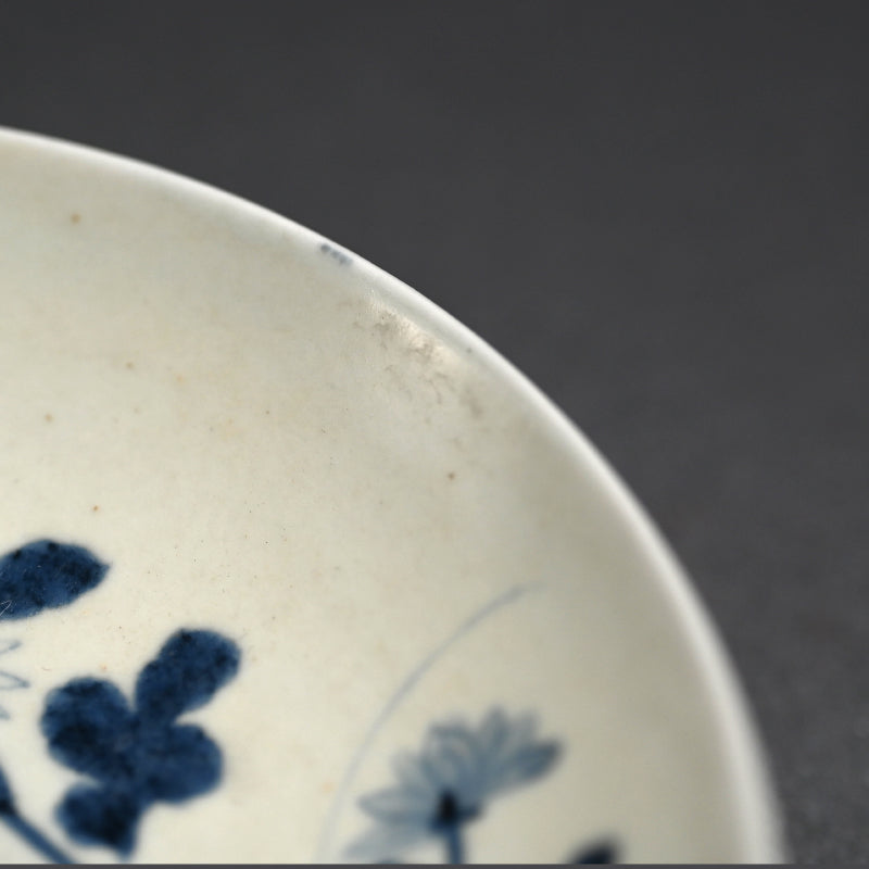 Antique Japanese Hirado Porcelain Dish, Wild Chrysanthemum