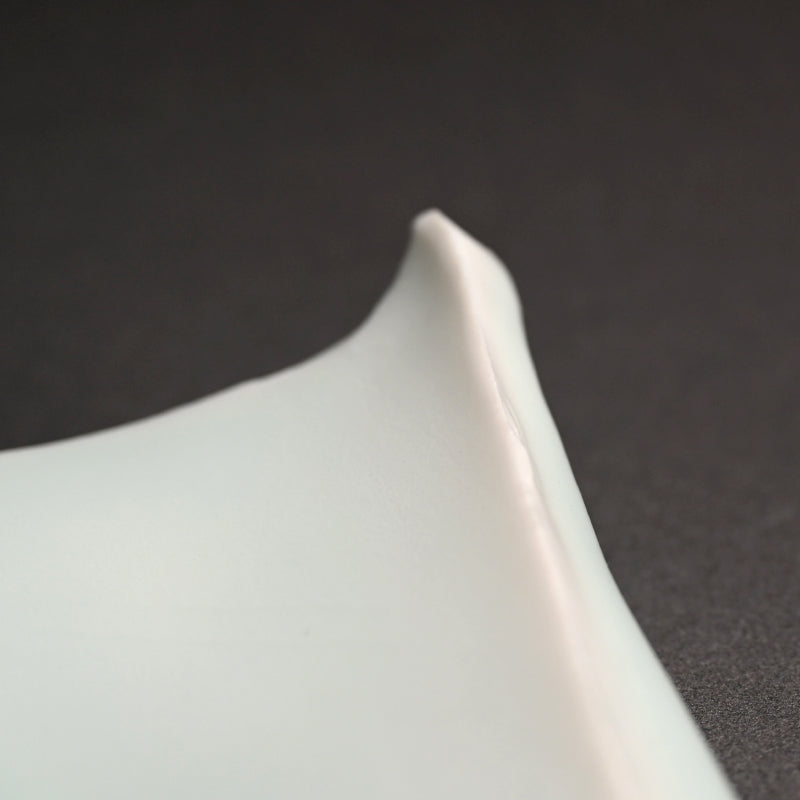 Sharp Porcelain Serving Plate ー加藤 委 “青白磁 くわ形皿”