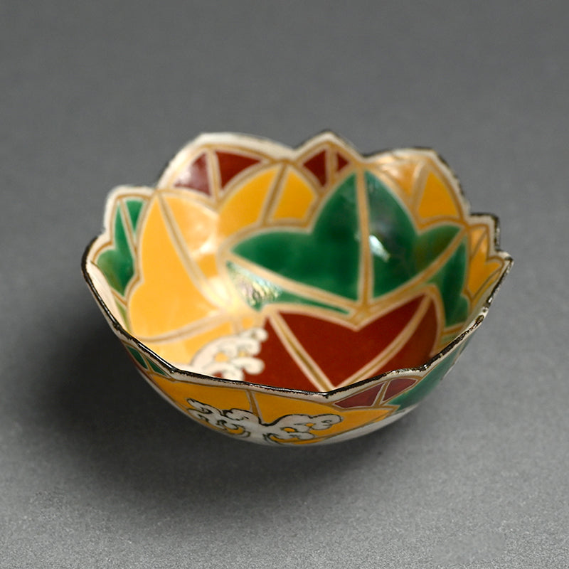 Set 5 Maple Leaf Mukozuke Dishes ー宮川 香山 "色絵竜田絵向付"