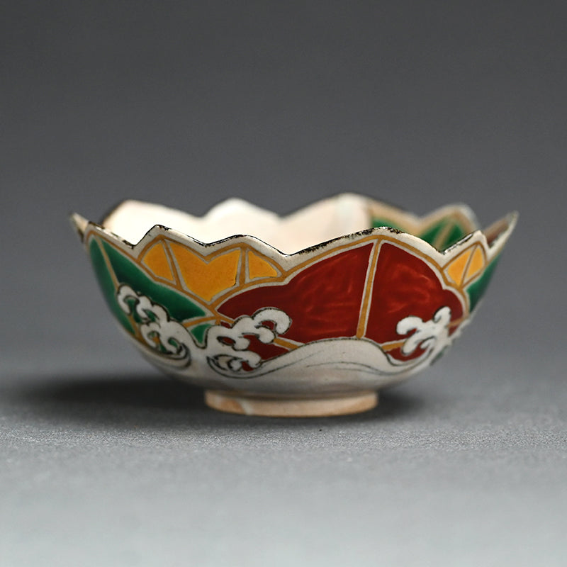 Set 5 Maple Leaf Mukozuke Dishes ー宮川 香山 "色絵竜田絵向付"