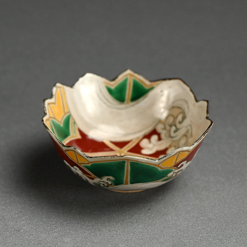 Set 5 Maple Leaf Mukozuke Dishes ー宮川 香山 "色絵竜田絵向付"