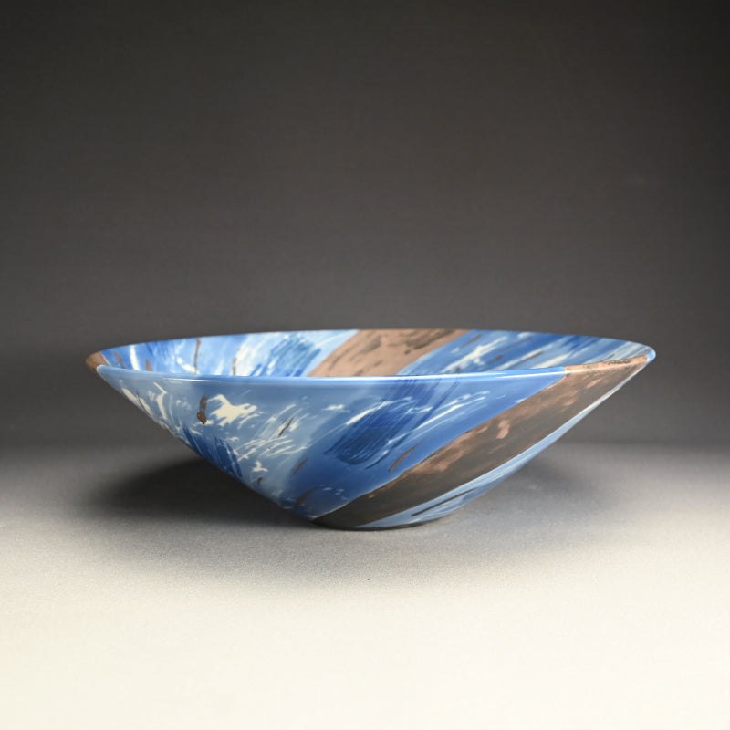 Huge Silver Glazed Blue & White Bowl ー近藤 孝弘 “染付銀彩 鉢”