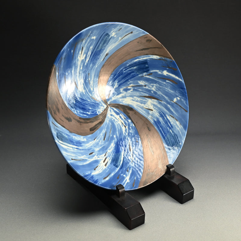 Huge Silver Glazed Blue & White Bowl ー近藤 孝弘 “染付銀彩 鉢”