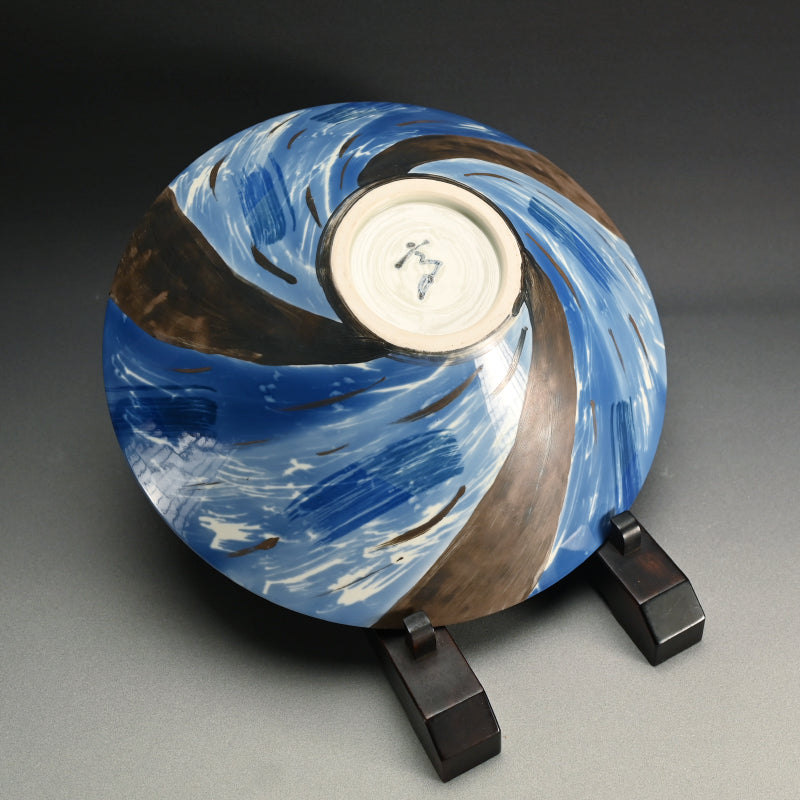 Huge Silver Glazed Blue & White Bowl ー近藤 孝弘 “染付銀彩 鉢”