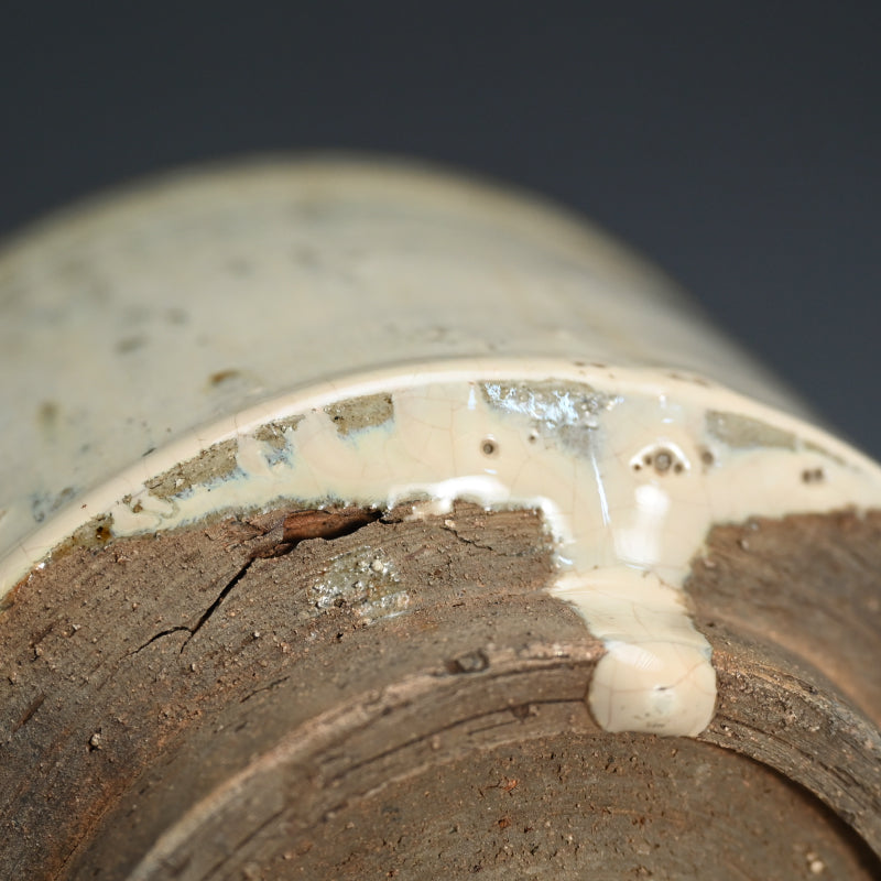 Fabulous Edo period Hagi yaki Te-guchi Mizusashi