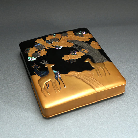 19th c. Korin Maki-e Rimpa Style Suzuribako Lacquer Box