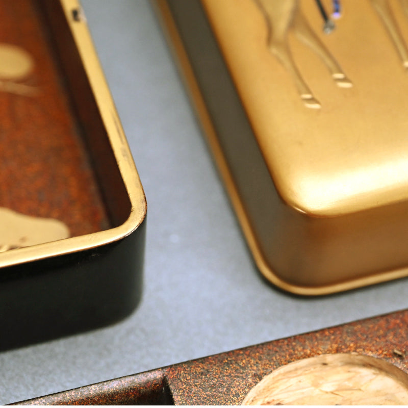 19th c. Korin Maki-e Rimpa Style Suzuribako Lacquer Box