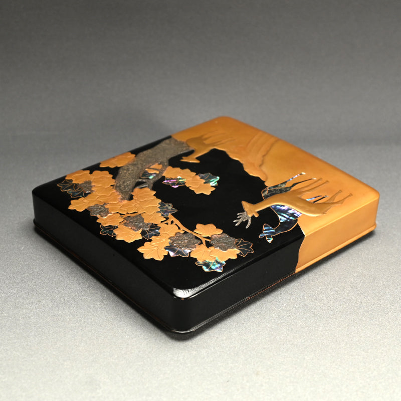 19th c. Korin Maki-e Rimpa Style Suzuribako Lacquer Box