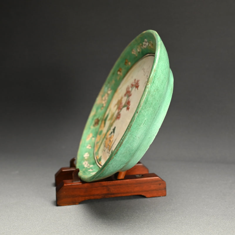 Rare! Awaji yaki Plate ー賀集 珉平 “淡路焼 色絵山水文皿”