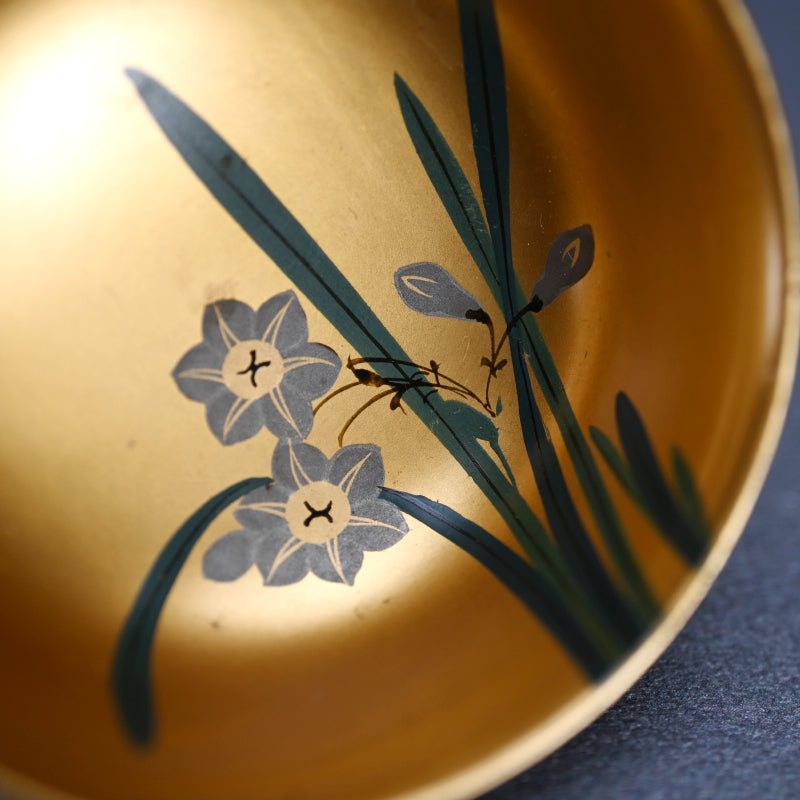 Antique Gold lacquered 10 piece Sake Cup Set