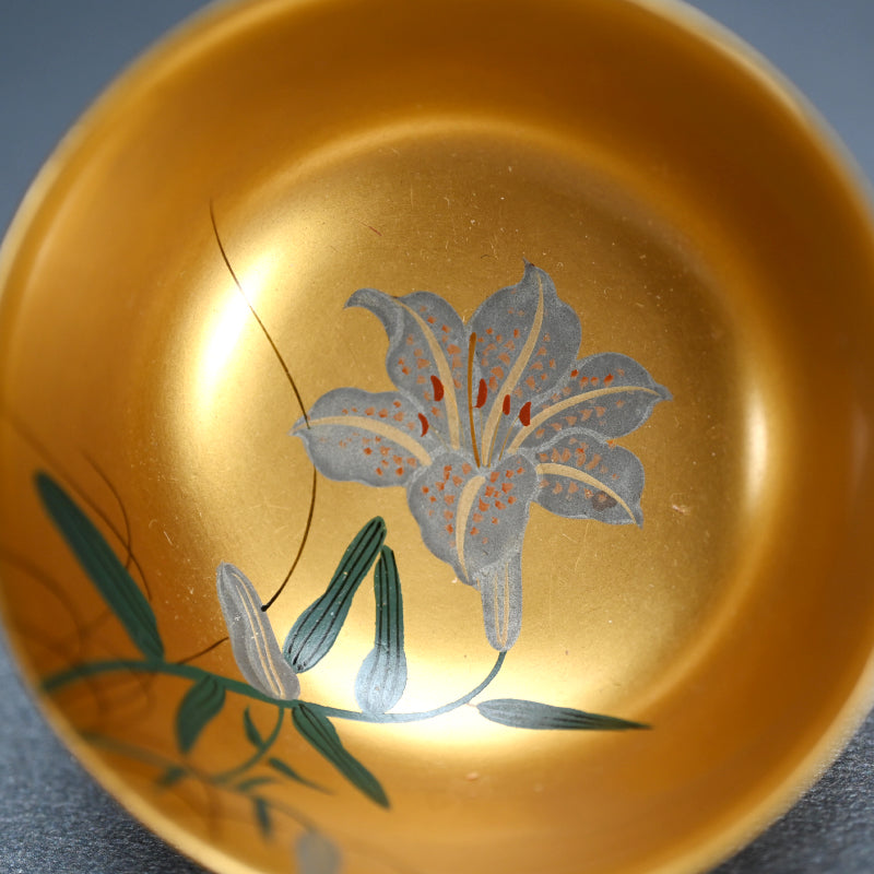 Antique Gold lacquered 10 piece Sake Cup Set