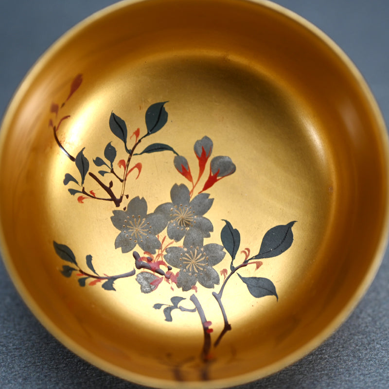 Antique Gold lacquered 10 piece Sake Cup Set
