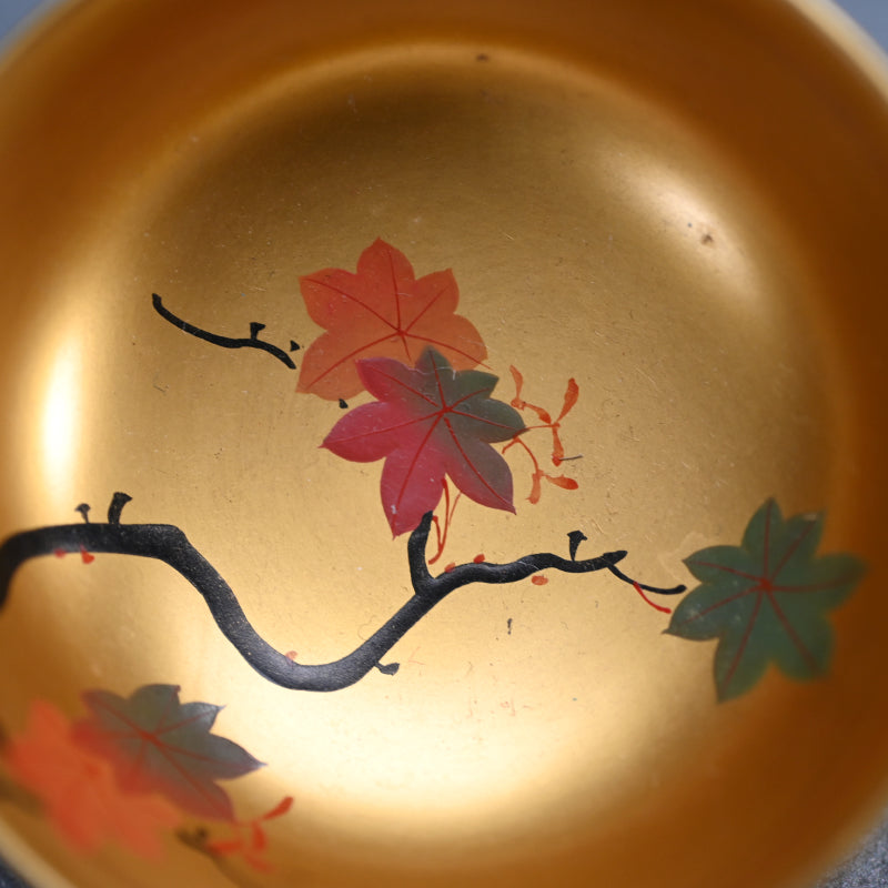 Antique Gold lacquered 10 piece Sake Cup Set